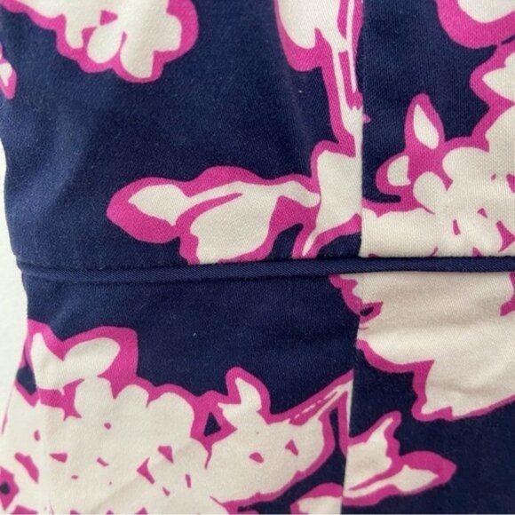 Tommy Hilfiger dress midi blue pink stretchy cotton blend pencil 2 flattering - Picture 5 of 12